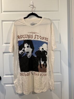 The Rolling Stones T-Shirt Long Sleeves Bridges To Babylon Rock Band large NWOT